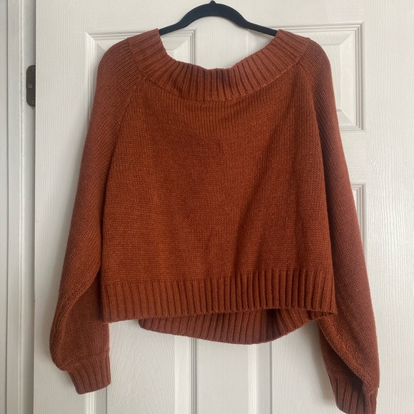 WeWoreWhat Off the Shoulder Sweater | Rust - Picture 6 of 6